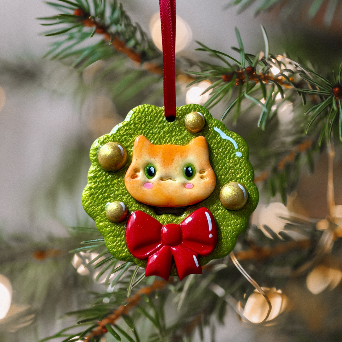 Handmade Christmas Cat Ornament *PRE ORDER* (shipped on 2nd Nov.)