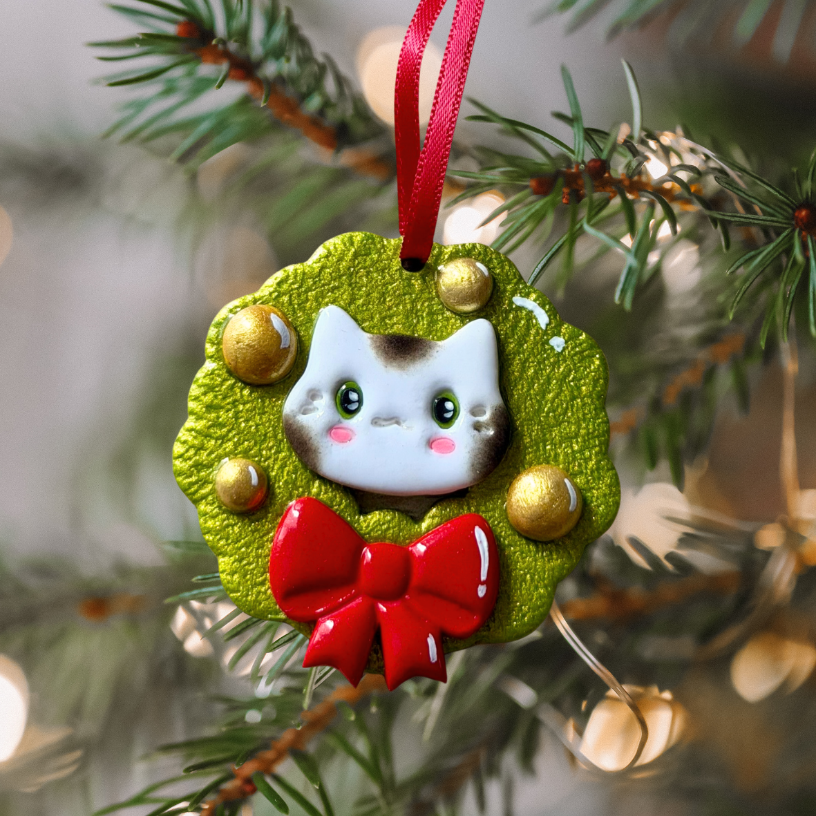 Handmade Christmas Cat Ornament *PRE ORDER* (shipped on 2nd Nov.)