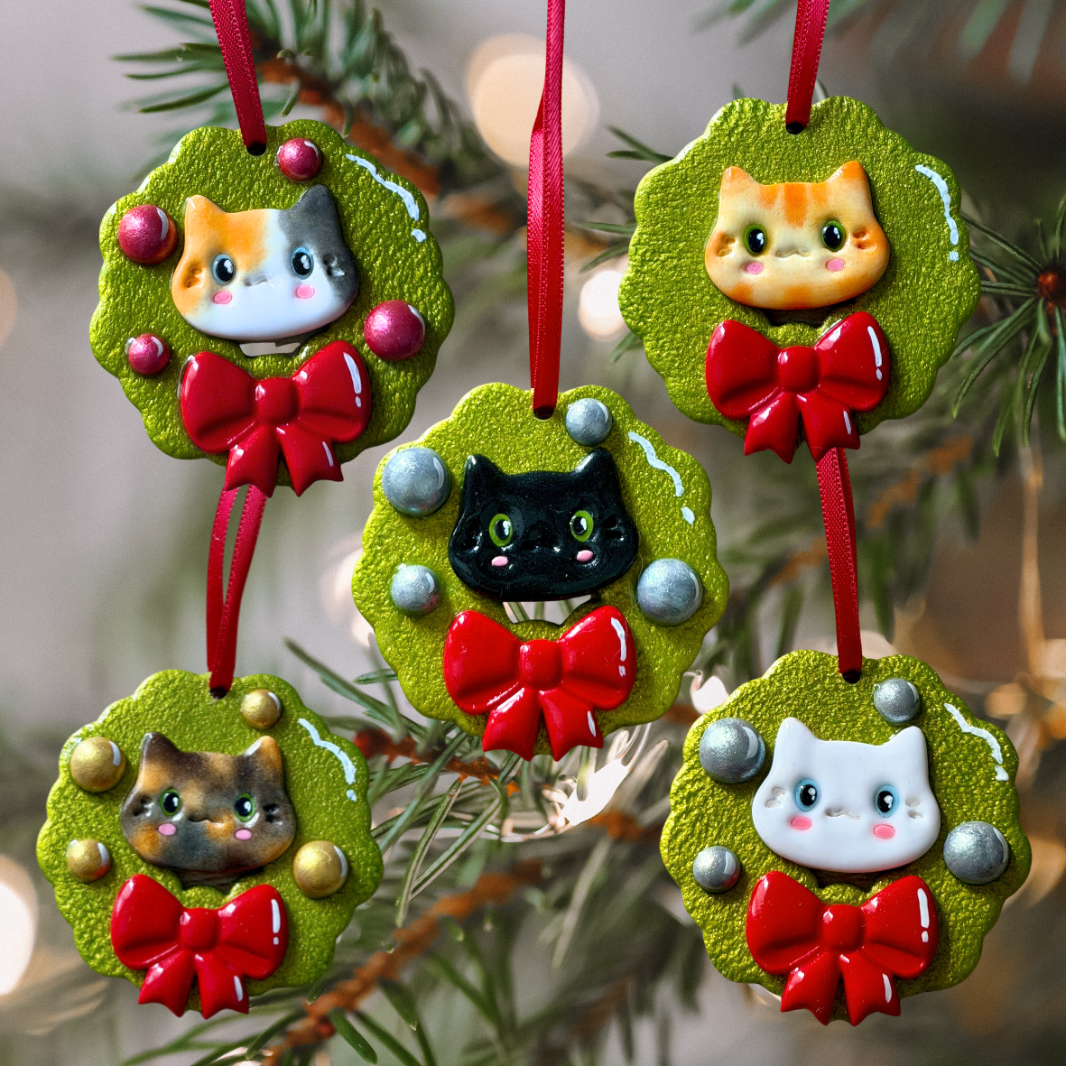 Handmade Christmas Cat Ornament *PRE ORDER* (shipped on 2nd Nov.)