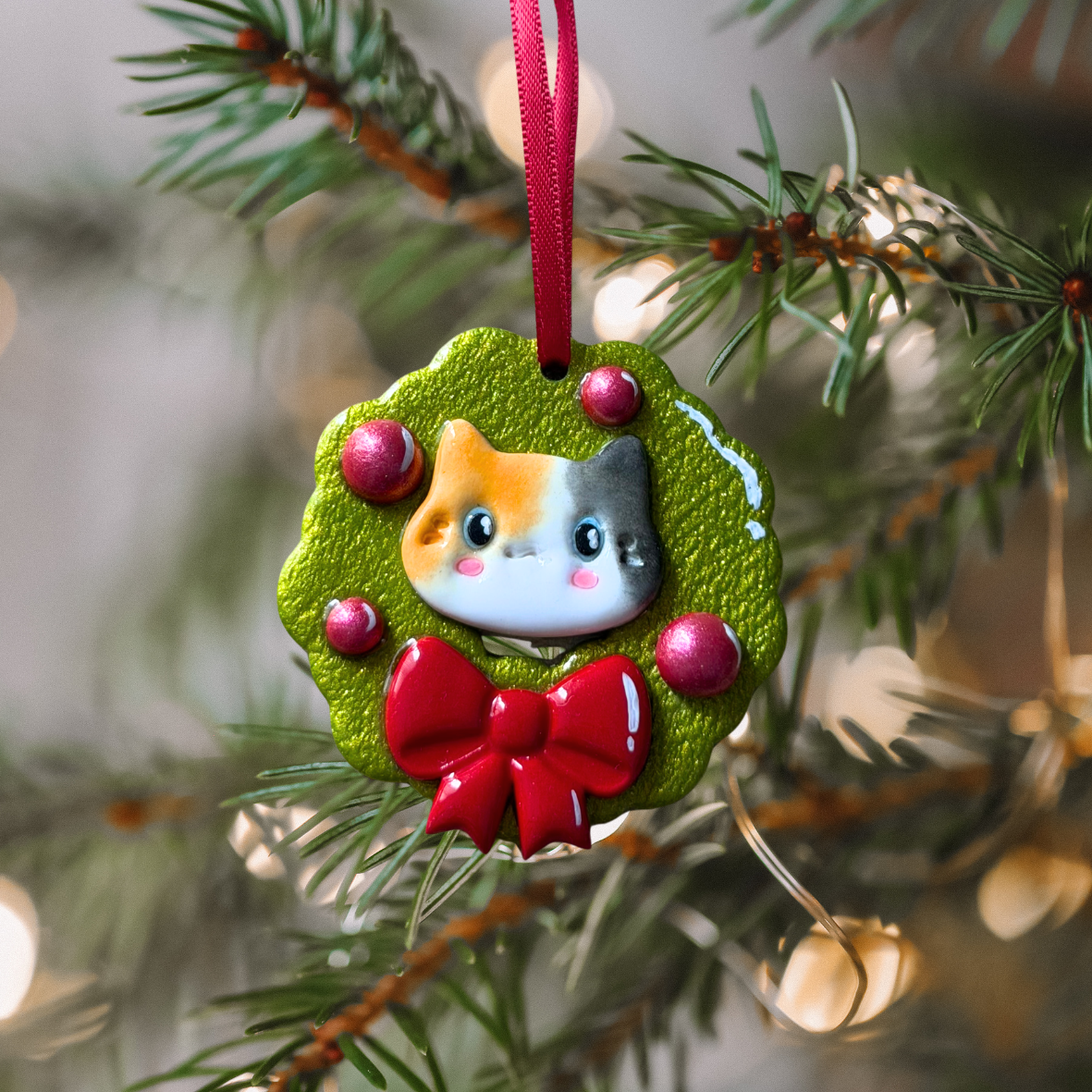 Handmade Christmas Cat Ornament *PRE ORDER* (shipped on 2nd Nov.)