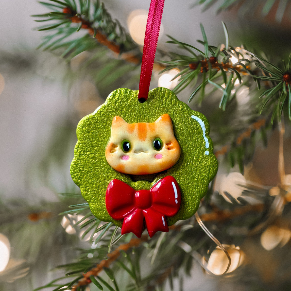 Handmade Christmas Cat Ornament *PRE ORDER* (shipped on 2nd Nov.)