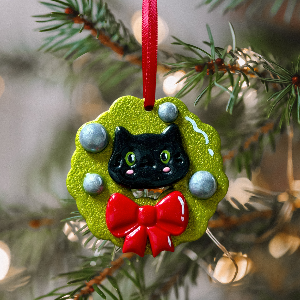 Handmade Christmas Cat Ornament *PRE ORDER* (shipped on 2nd Nov.)