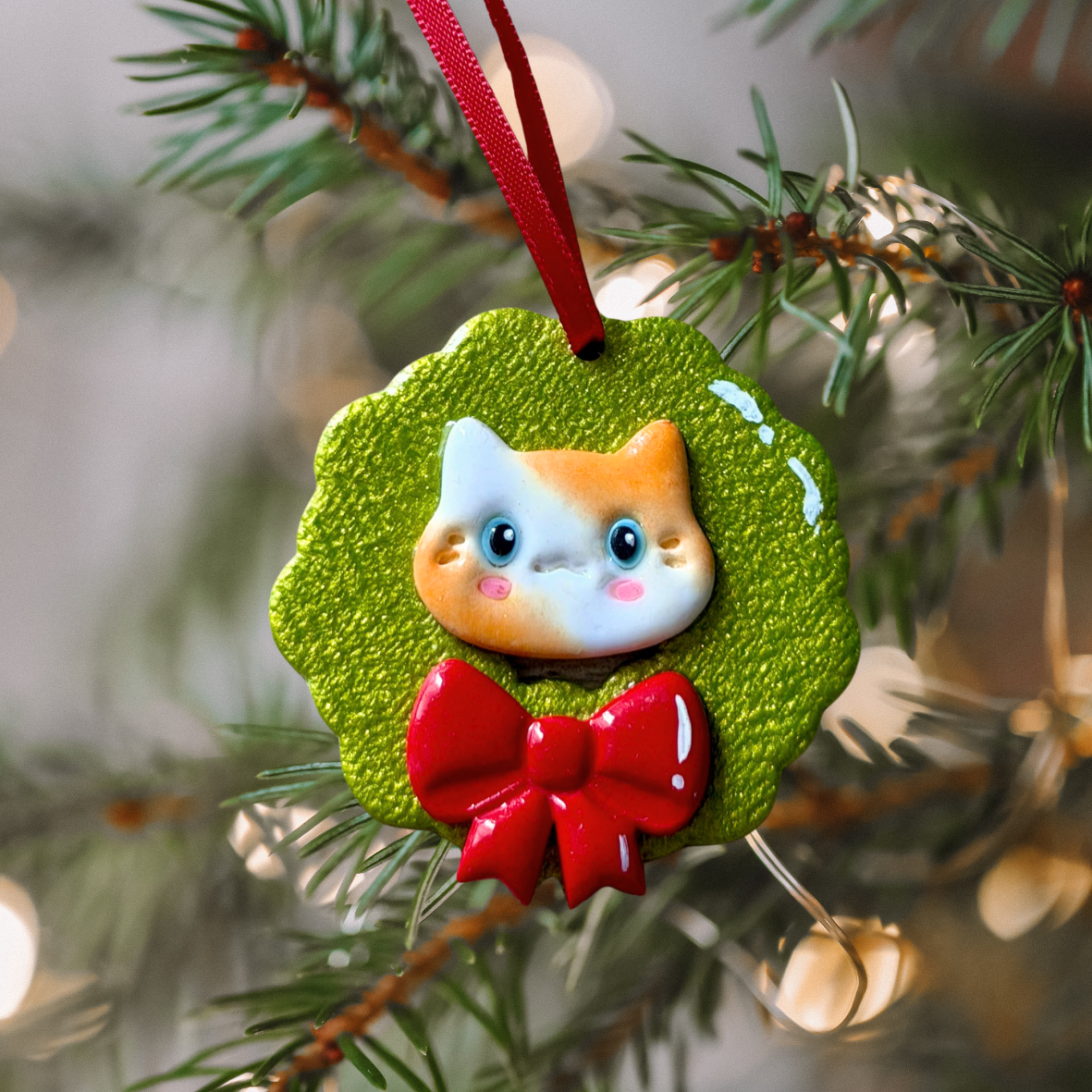 Handmade Christmas Cat Ornament *PRE ORDER* (shipped on 2nd Nov.)