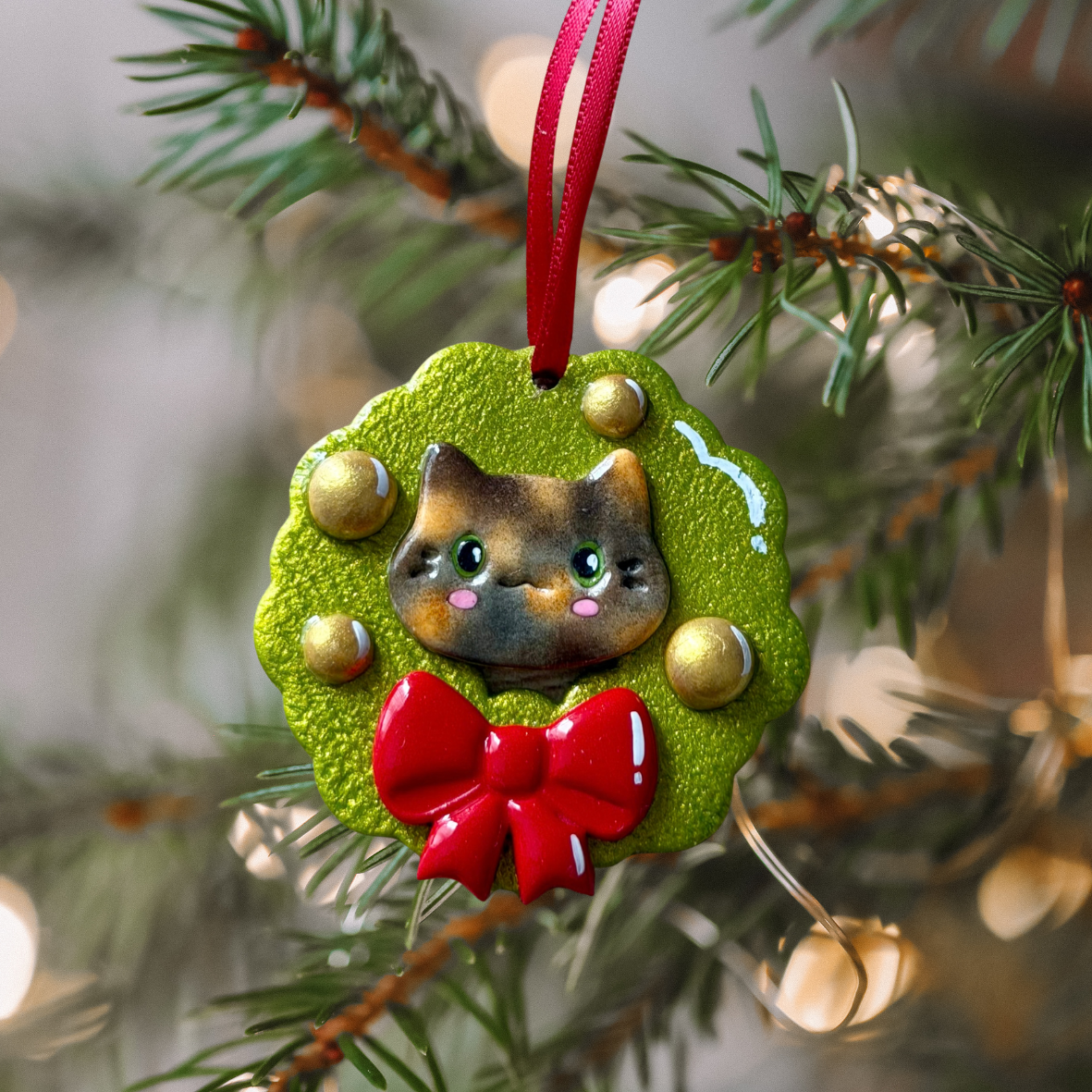 Handmade Christmas Cat Ornament *PRE ORDER* (shipped on 2nd Nov.)