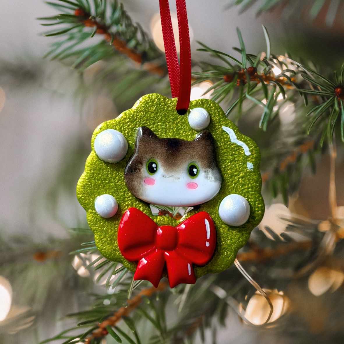 Handmade Christmas Cat Ornament *PRE ORDER* (shipped on 2nd Nov.)