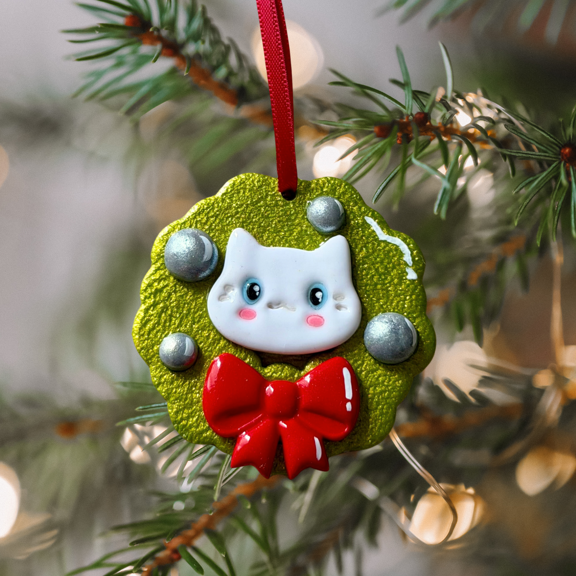Handmade Christmas Cat Ornament *PRE ORDER* (shipped on 2nd Nov.)