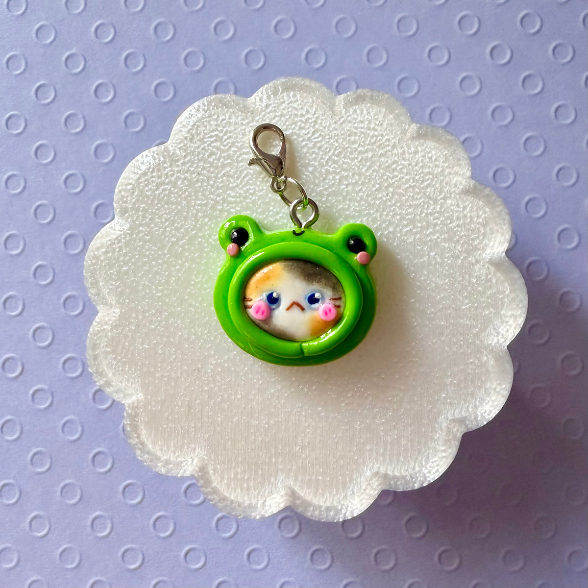 Frog Hat Cat charm
