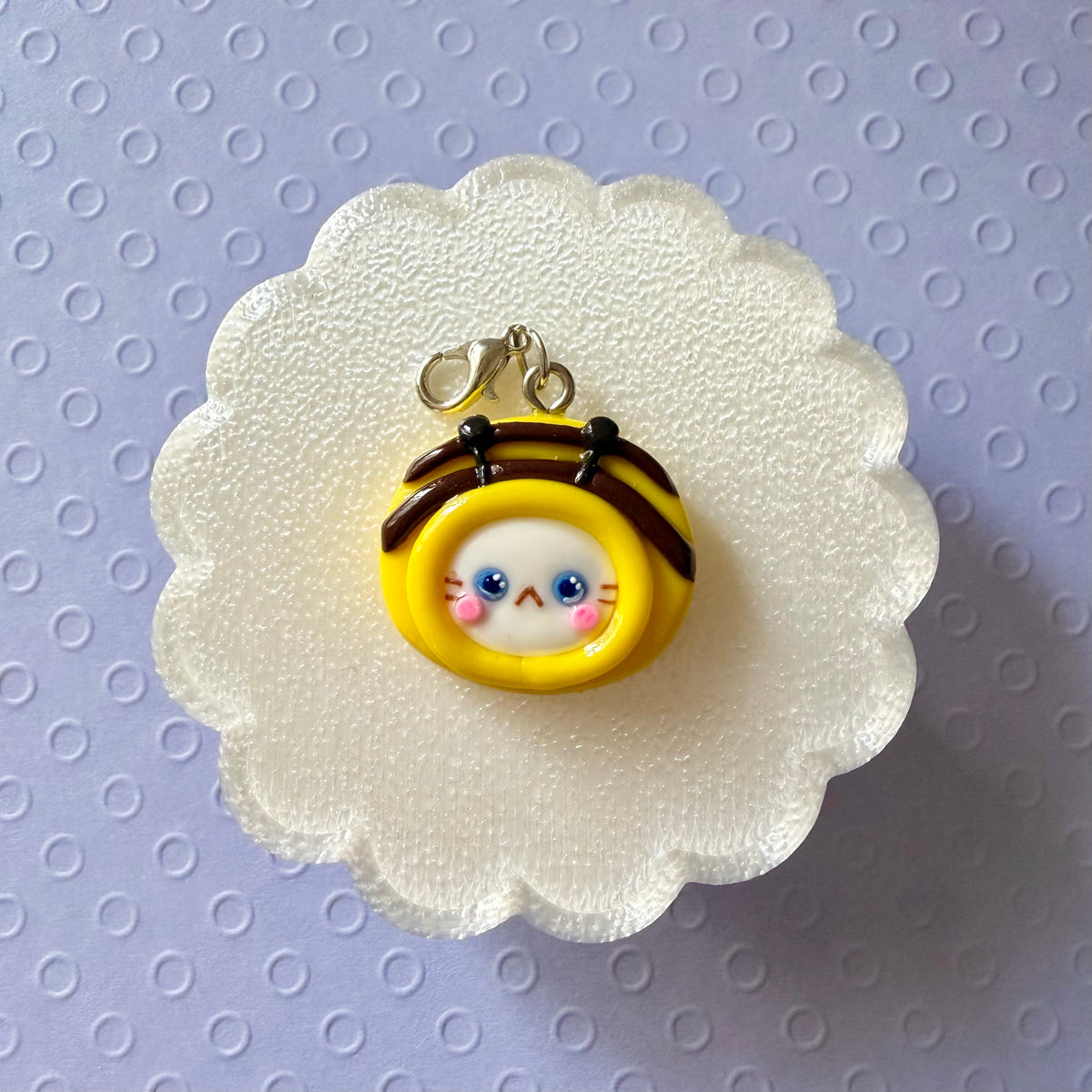 Bee Hat Cat charm