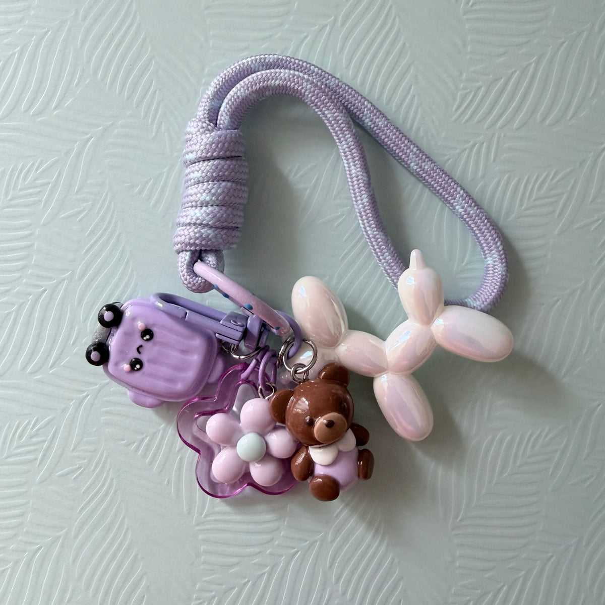 'Dreams in Lavender and White' wrist strap keychain