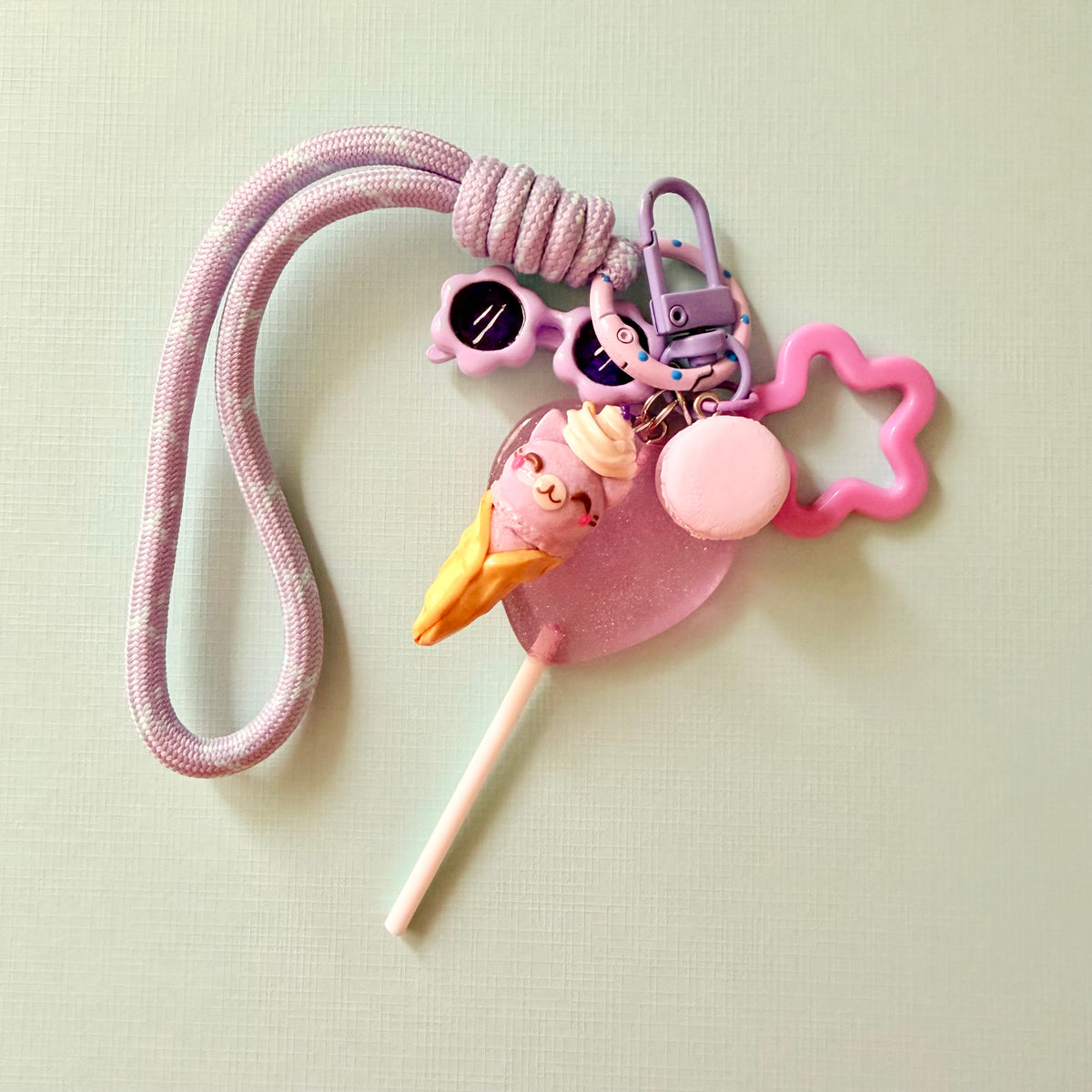 'Lavender Vibes' wrist strap keychain